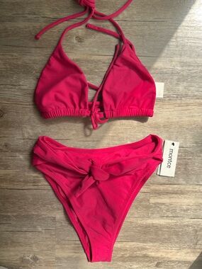 Montce Hot Pink Knot Bikini Set